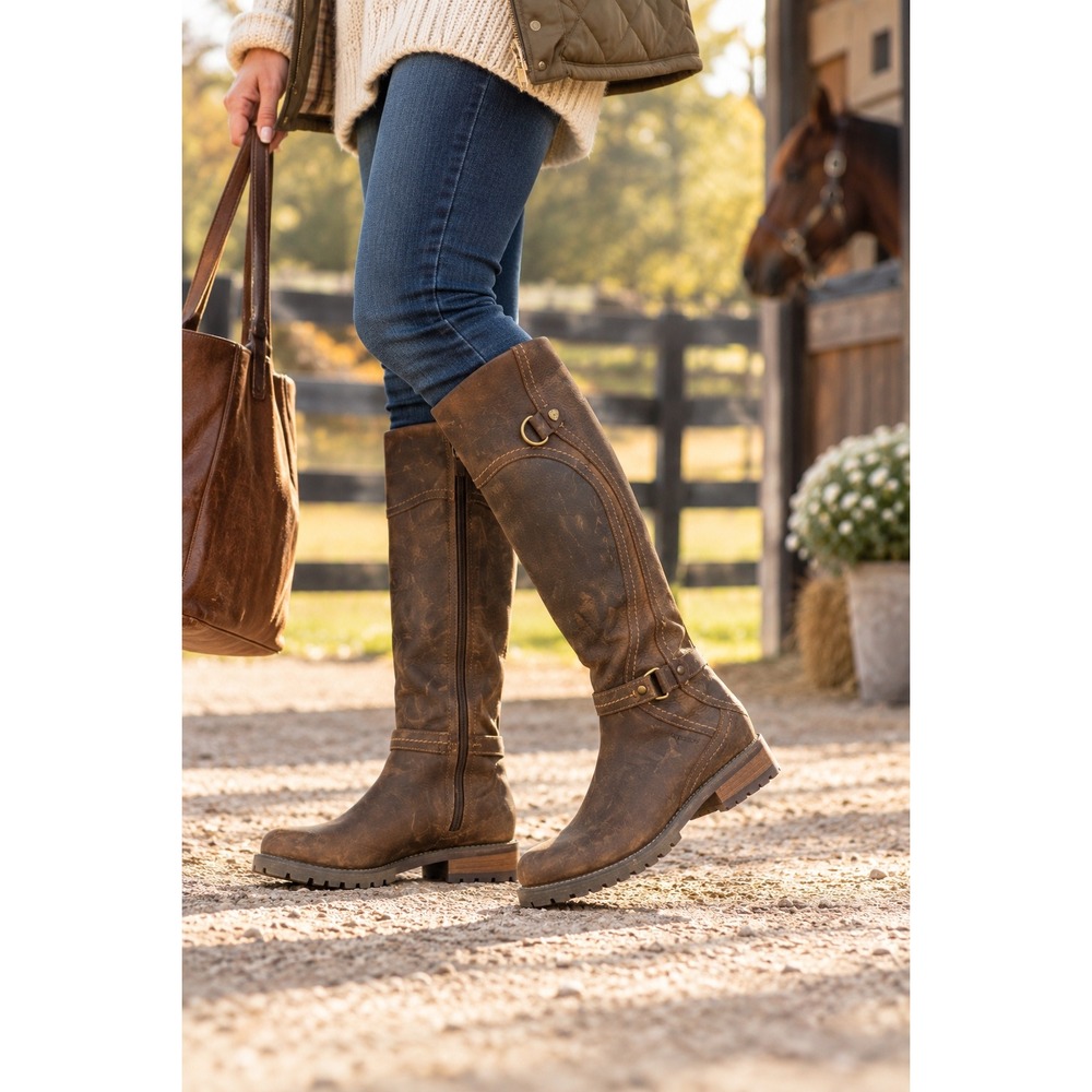 Ariat Tierney H2O Women's 6B Brown Leather Waterproof Riding Boots Knee High